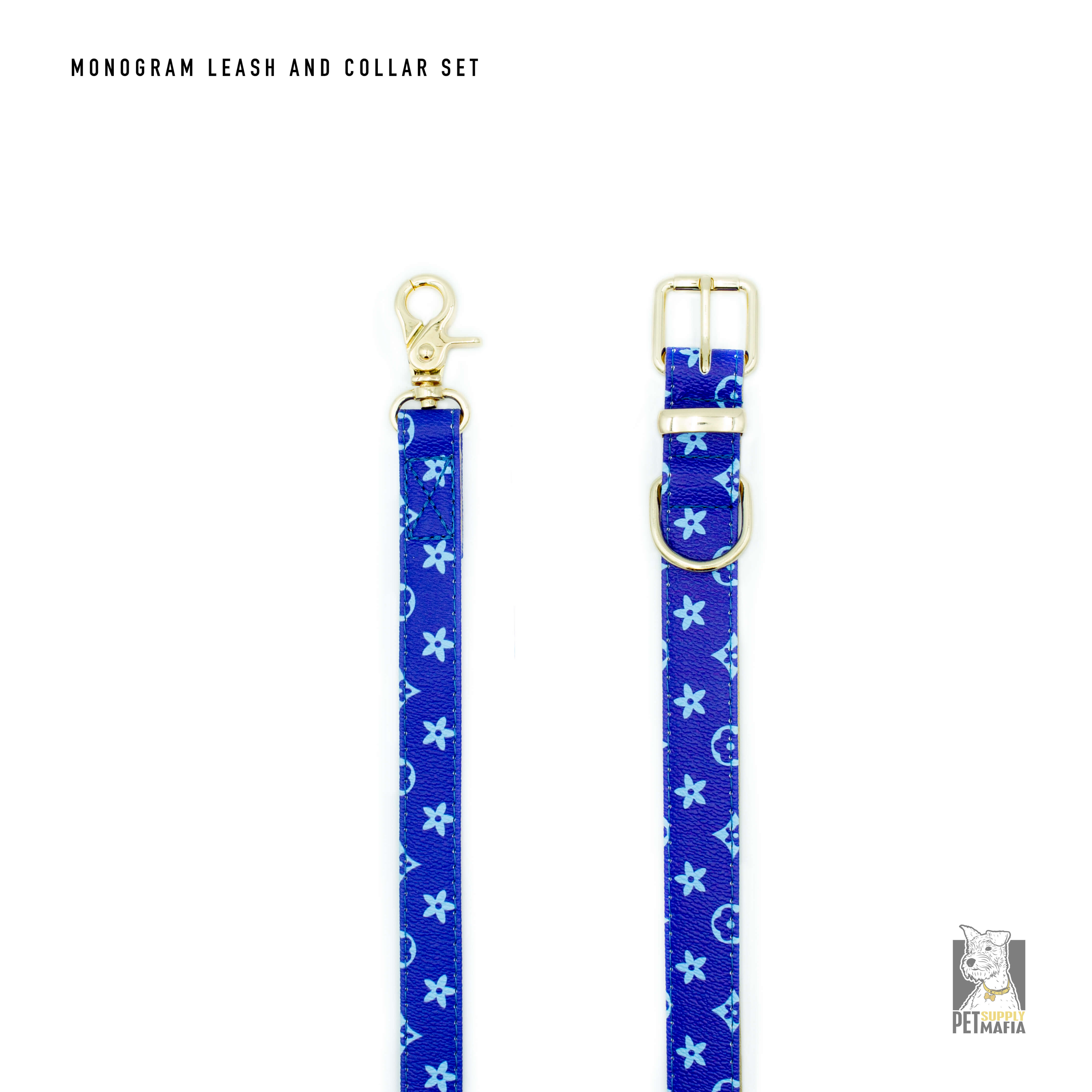 Blue luxury dog collar