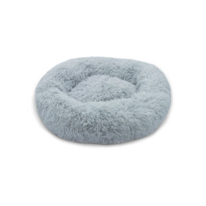 Grey donut dog bed