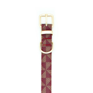 Red Geometric designer luxury dog collar