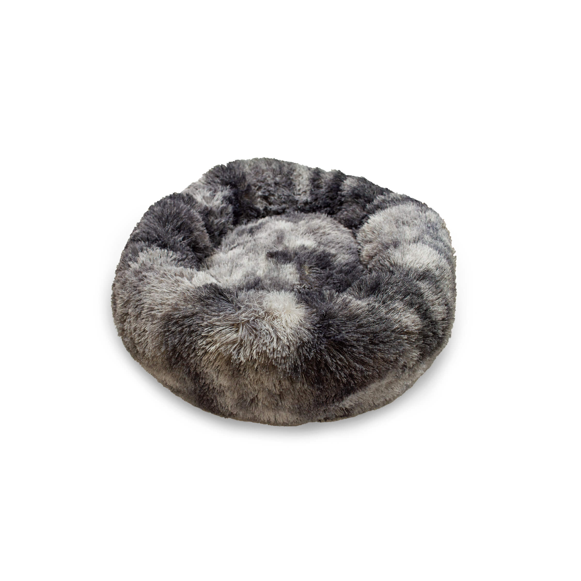 Tie Dye Black Grey Plush Donut Dog Bed