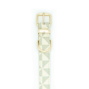 White Geometric designer luxury dog collar