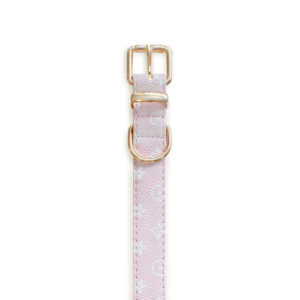 Luxury Pink leather dog collar