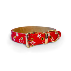 Red luxury designer dog collar