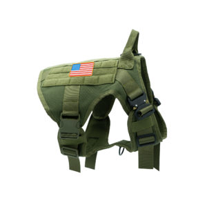 Green military dog harness