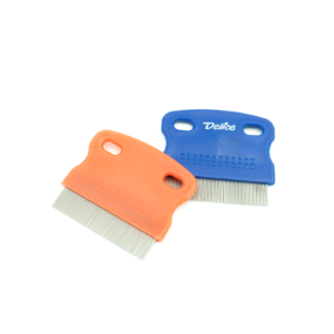 Orange and blue flea comb